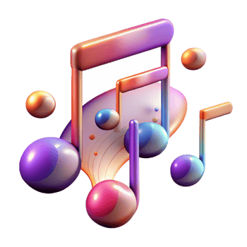 dramatic abstract Music Notes Gradient Cutout for Modern Music Graphics professional png