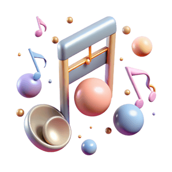 wonderful minimalist Music Notes Cutout for Sticker Design premium png