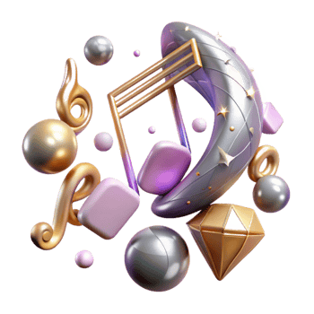 beautiful modern Music Notes for Social Media Graphics professional png
