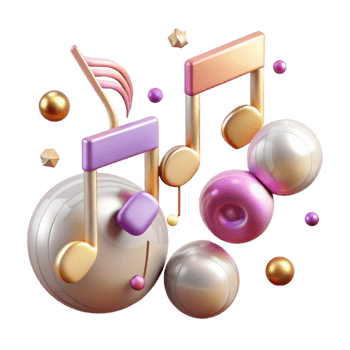 serene artistic Music Notes for Social Media Graphics genuine png
