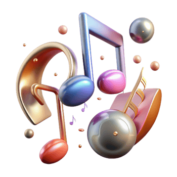 beautiful abstract Music Notes for Social Media Graphics high quality png