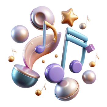 beautiful modern Music Notes for Social Media Graphics png