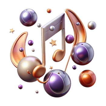 vibrant contemporary Music Notes for Social Media Graphics png