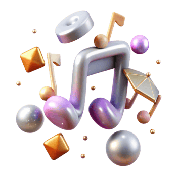 elegant classic Music Notes for Social Media Graphics high resolution png