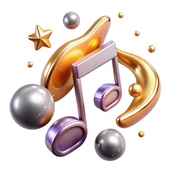 vibrant minimalist Music Notes for Social Media Graphics professional png