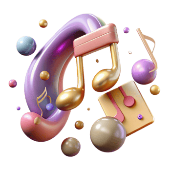 serene creative Music Notes for Social Media Graphics professional png