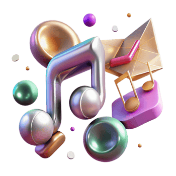 vibrant abstract Music Notes for Social Media Graphics original png