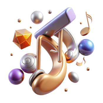 vibrant rustic Music Notes for Social Media Graphics high resolution png