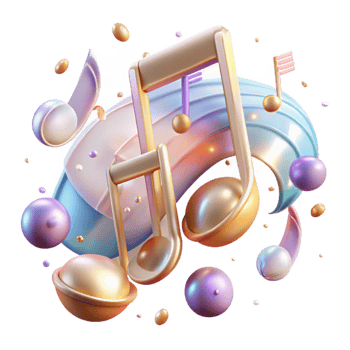 beautiful artistic Music Notes Transparent for Music Education or Composition high quality png
