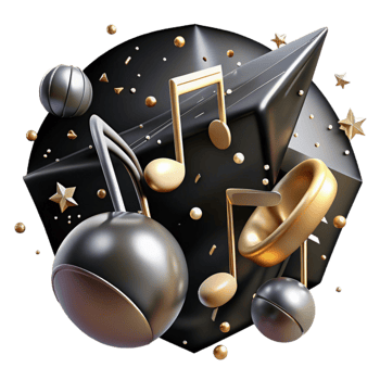 stunning rustic Music Notes with White Background premium png