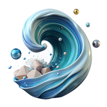 vibrant contemporary Ocean Wave Brush Stroke Transparent for Artistic Effects png