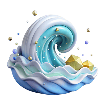 wonderful traditional Ocean Wave Design Element Isolated for Summer Promotions high resolution png