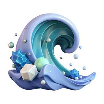dramatic rustic Ocean Wave Illustration Flat Design Isolated original png