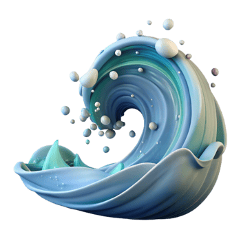 elegant vintage Ocean Wave Rolling Motion Isolated for Animated Graphics professional png