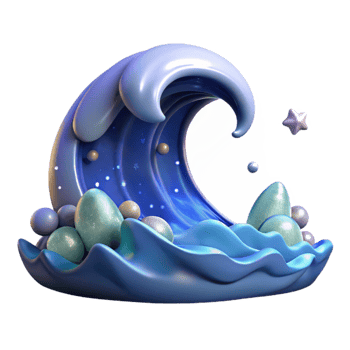 dramatic modern Ocean Wave Under Moonlight Isolated for Night Scenes high resolution png