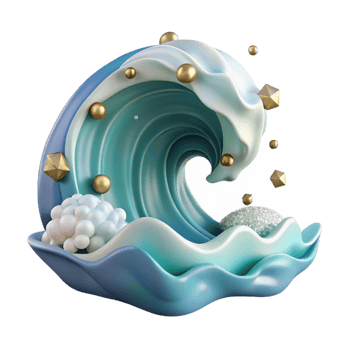 magnificent traditional Ocean Wave Vintage Style Isolated for Retro Designs high quality png