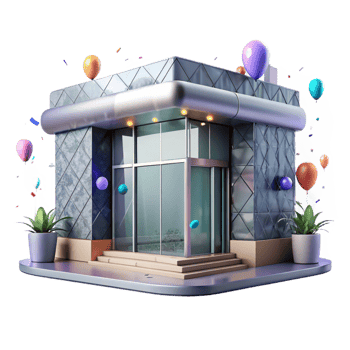 stunning contemporary Office Building Facade Entrance Lobby Isolated premium png