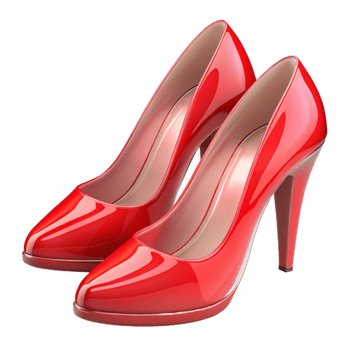 serene minimalist A pair of red high heels, stiletto, genuine png