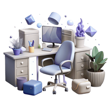 beautiful vintage Office Furniture Silhouette Pack Transparent for Corporate Branding premium png
