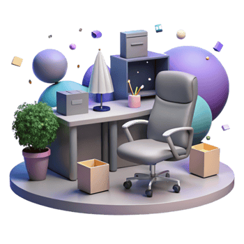 vibrant rustic Office Furniture Silhouettes Isolated for Business Presentations authentic png