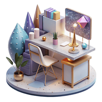 serene contemporary Office Space Modern Workspace Design Cutout png
