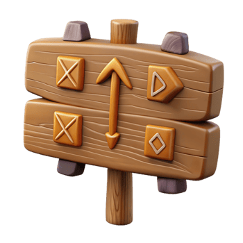 stunning artistic A simple wooden sign with fantasy runes inscribed on it detailed png