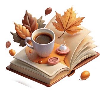 extraordinary minimalist Open Book with Autumn Leaves Isolated for Seasonal Designs high resolution png