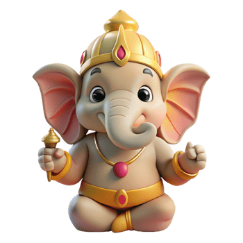 magnificent artistic Ganesh, Hindu god of wisdom, elephant-headed, genuine png
