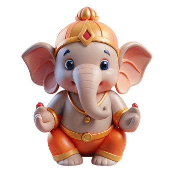 elegant creative Ganesh, Hindu god of wisdom, elephant-headed, exclusive png