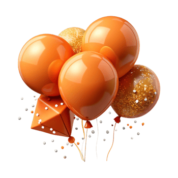vibrant contemporary Party Balloons Helium Filled Cutout for Decorations detailed png