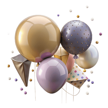 beautiful classic Party Balloons String Cutout for Room Decoration premium png
