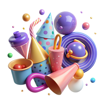 magnificent modern Party Blowers Colorful Birthday Fun Transparent high quality png