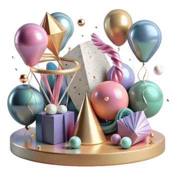 impressive creative Party Decorations Streamers Balloons Cutout exclusive png