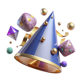 vibrant classic Party Hat Transparent for Birthday Decorations high resolution png