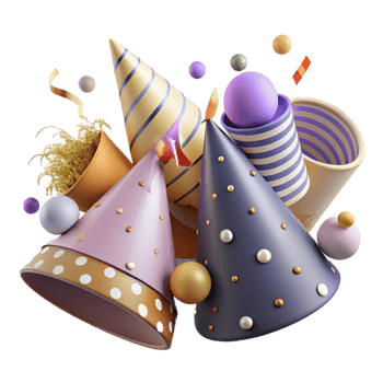 extraordinary vintage Party Hats Collection Isolated for Birthday Parties high quality png