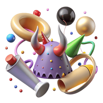 extraordinary traditional Party Supplies Horns Hats Noisemakers Cutout premium png