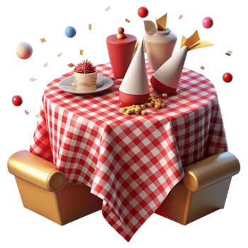 elegant modern Party Tablecloth Checkered Pattern Red White Cutout original png