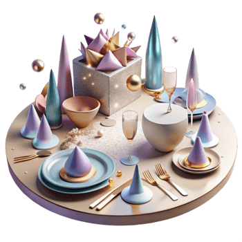 extraordinary artistic Party Table Setting Plates Cutlery Cutout genuine png