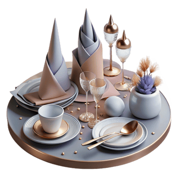 dramatic contemporary Party Table Setting Plates Cutlery Cutout high quality png