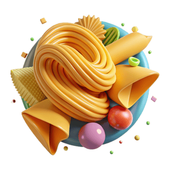extraordinary creative Pasta Italian Cuisine Cutout for Food Blog Illustrations professional png