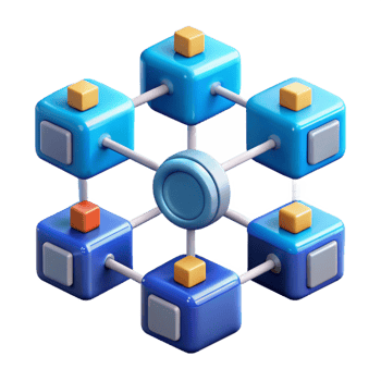 beautiful artistic Blockchain technology diagram original png