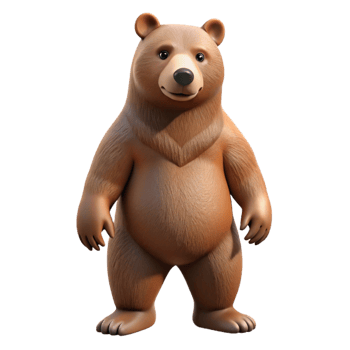 magnificent creative A grizzly bear standing on hind legs original png
