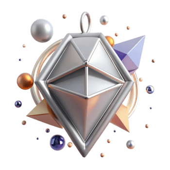 magnificent traditional Platinum Pendant Geometric Shape Isolated on Transparent Background high resolution png