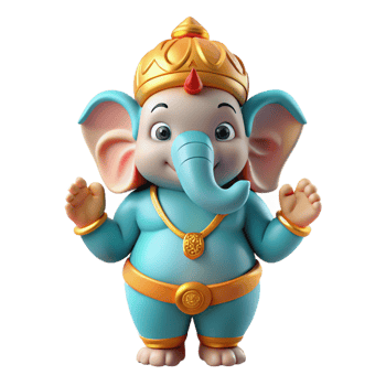 stunning modern Ganesh, Hindu god of wisdom, elephant-headed, high quality png
