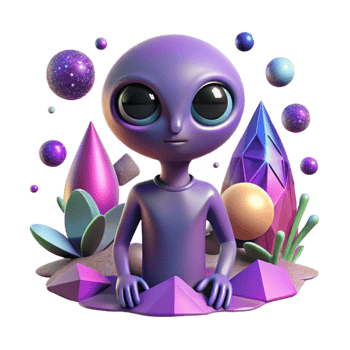 beautiful vintage Purple Alien Sunset Cutout for Fantasy Illustrations genuine png