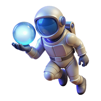 vibrant minimalist A lone astronaut, clad in a bioluminescent spacesuit, floats in the void, cradling a glowing orb of energy, rim lighting, ethereal, art nouveau style professional png