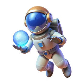 elegant artistic A lone astronaut, clad in a bioluminescent spacesuit, floats in the void, cradling a glowing orb of energy, rim lighting, ethereal, art nouveau style high quality png
