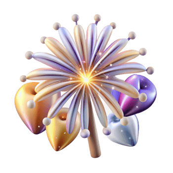 serene traditional Realistic Fireworks Transparent for Print Design png