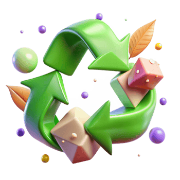 extraordinary classic Recycling Symbol with Leaves Nature Conservation Transparent Background high resolution png