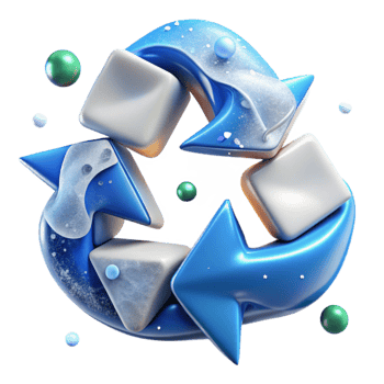 stunning artistic Recycling Symbol with Ocean Marine Conservation Cutout high quality png